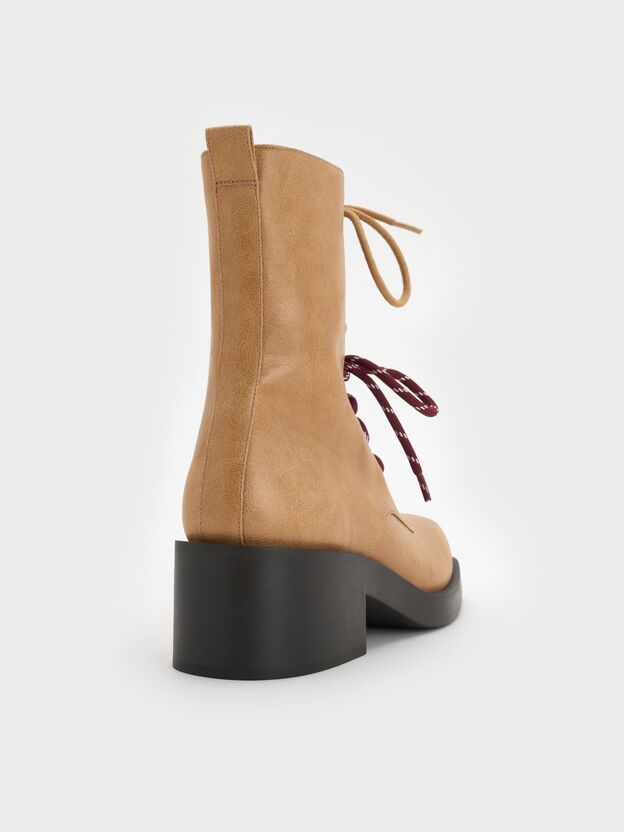 Logan Double-Lace Calf Boots, Sand, hi-res
