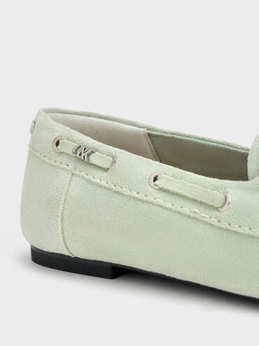 Kori Suede Boat Shoes, Mint Green, hi-res