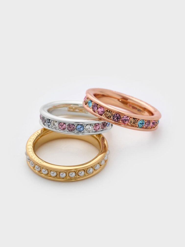 Maeve Crystal-Embellished Ring, Silver, hi-res