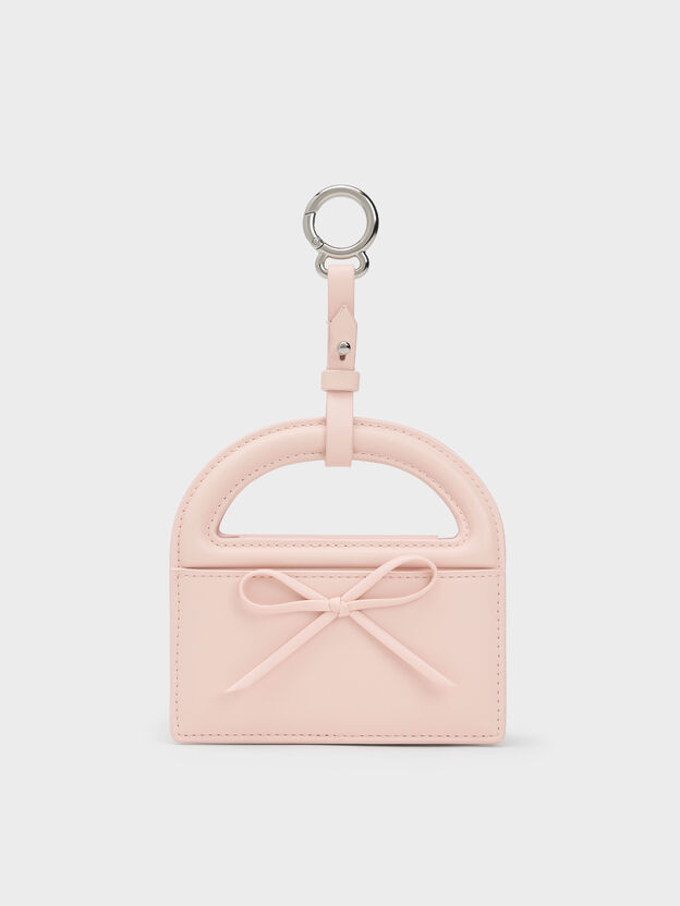 Reese Bow Top Handle Wristlet, Soft Pink, hi-res