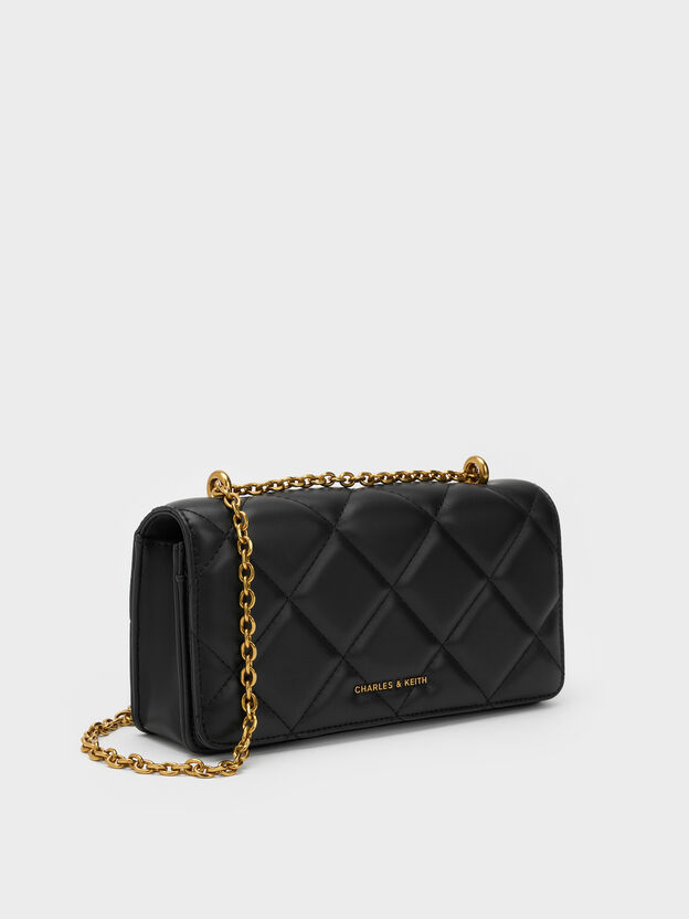 Paffuto Quilted Wallet On Chain, Black, hi-res