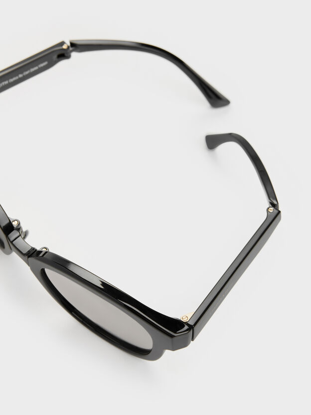 Brea Round Sunglasses, Black, hi-res