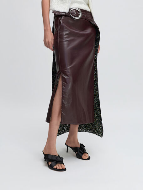 Pleated-Bow Heeled Mules, Black Textured, hi-res