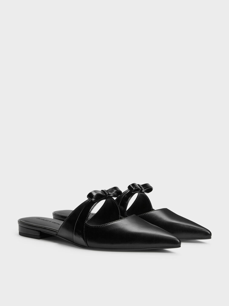 Kaleen Pointed Mules, Black, hi-res