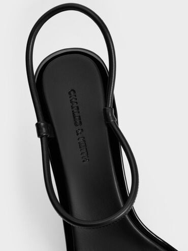 Stiletto-Heel Ankle-Strap Pumps, Black, hi-res