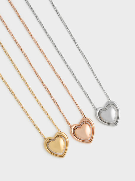Annalise Heart Necklace, Gold, hi-res