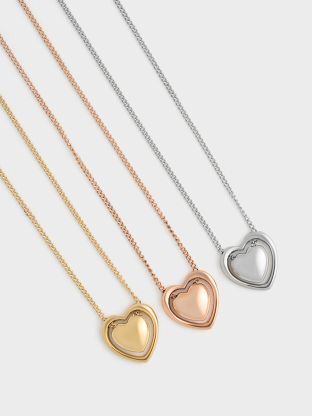 Annalise Heart Necklace, Gold, hi-res