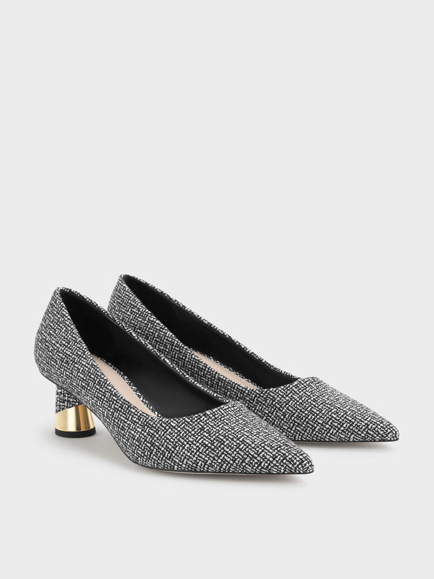 Cammie Tweed Metallic-Heel Pumps, Multi, hi-res
