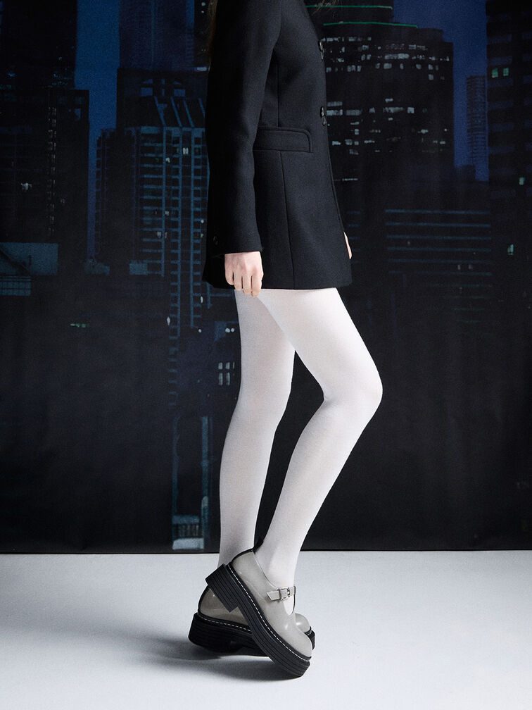 T-Bar Platform Mary Janes, Grey, hi-res