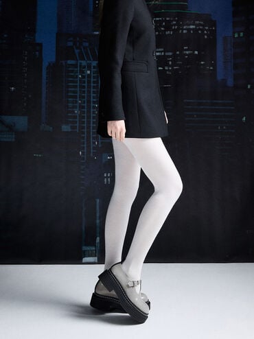 T-Bar Platform Mary Janes, Grey, hi-res