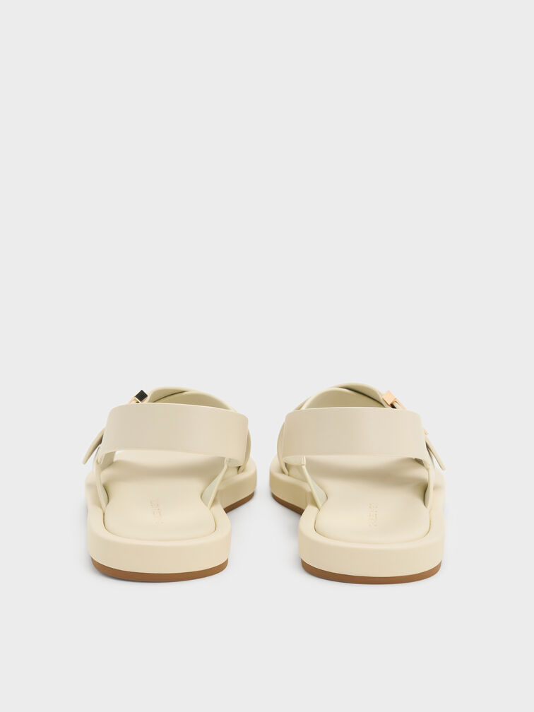 Audra Crossover-Strap Slingback Sandals, Chalk, hi-res