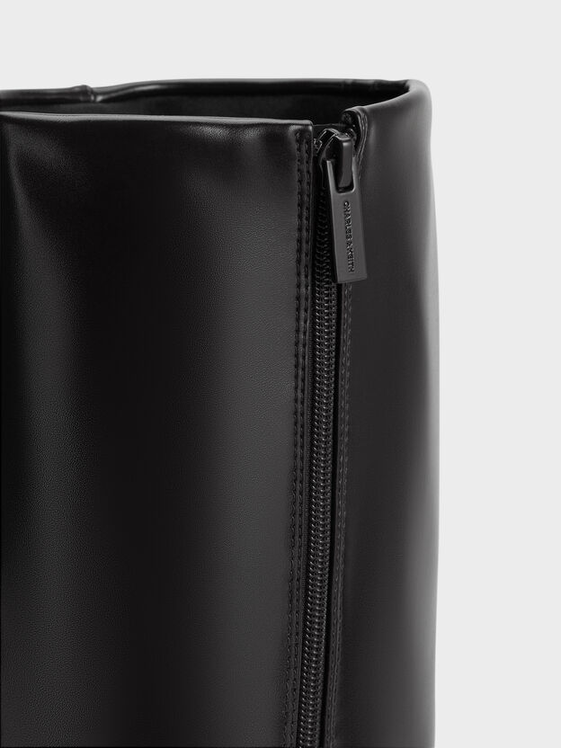 Pointed Stiletto Knee-High Boots, Black, hi-res