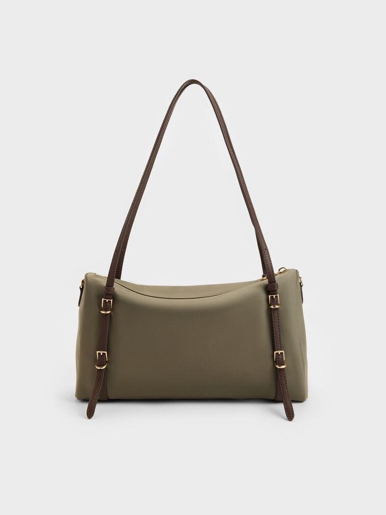 Levy Nylon Shoulder Bag, Deep Olive, hi-res