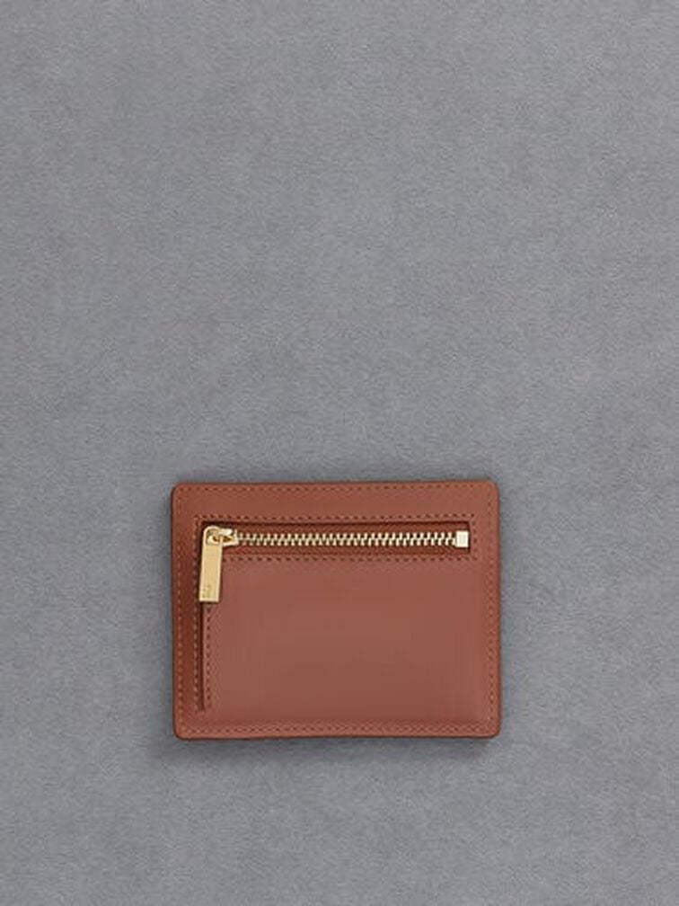 Carli Leather Multi-Slot Card Holder, Cognac, hi-res