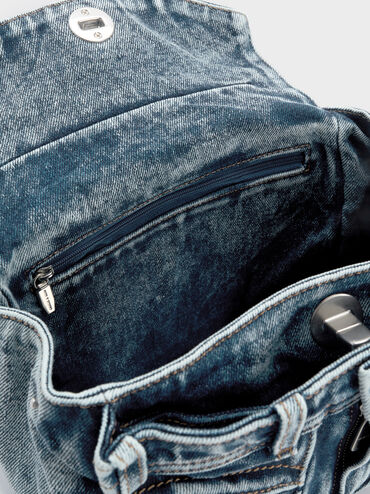 Arita Denim Jeans Top Handle Bag, Denim Blue, hi-res