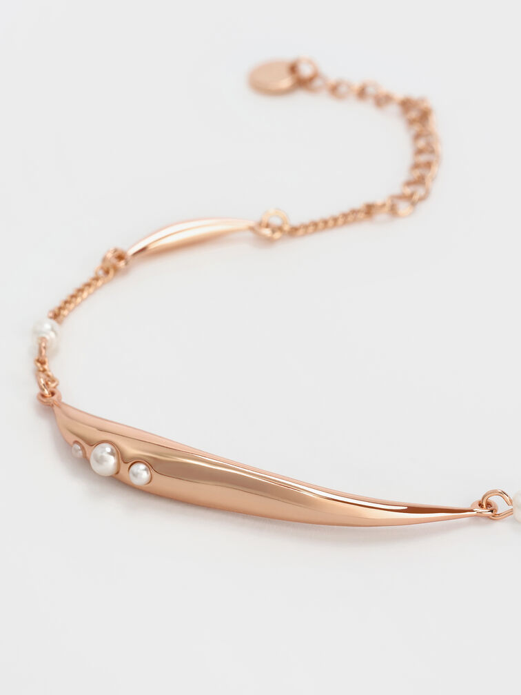 Corrine Pearl Sculptural Bracelet, Rose Gold, hi-res