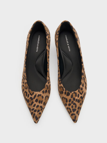 Emelia Leopard-Print Kitten Heels, Animal Print Natural, hi-res