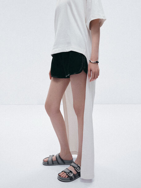 Gabine Leather Ombre Buckled Sandals, Light Grey, hi-res