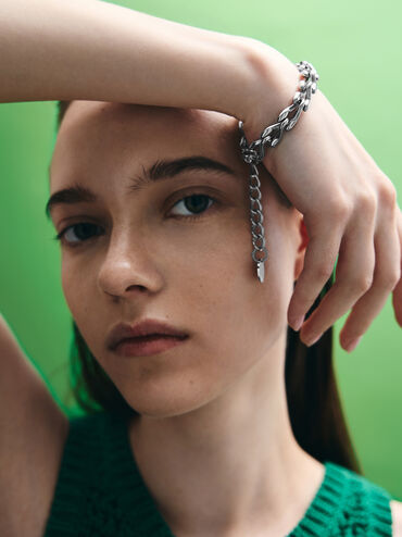 Kris Chain-Link Bracelet, Silver, hi-res