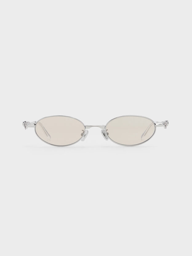 Paige Bow Crystal Sunglasses, Silver, hi-res