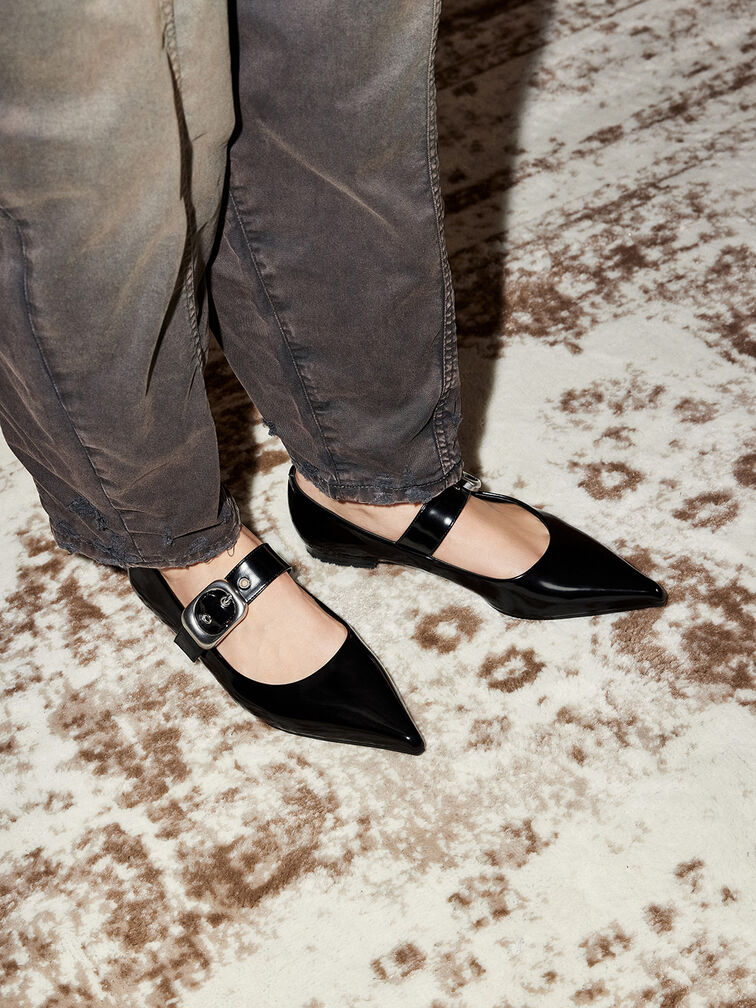 Masei Grommet-Strap Mary Janes, Black Box, hi-res