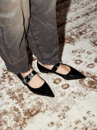 Masei Grommet-Strap Mary Janes, Black Box, hi-res