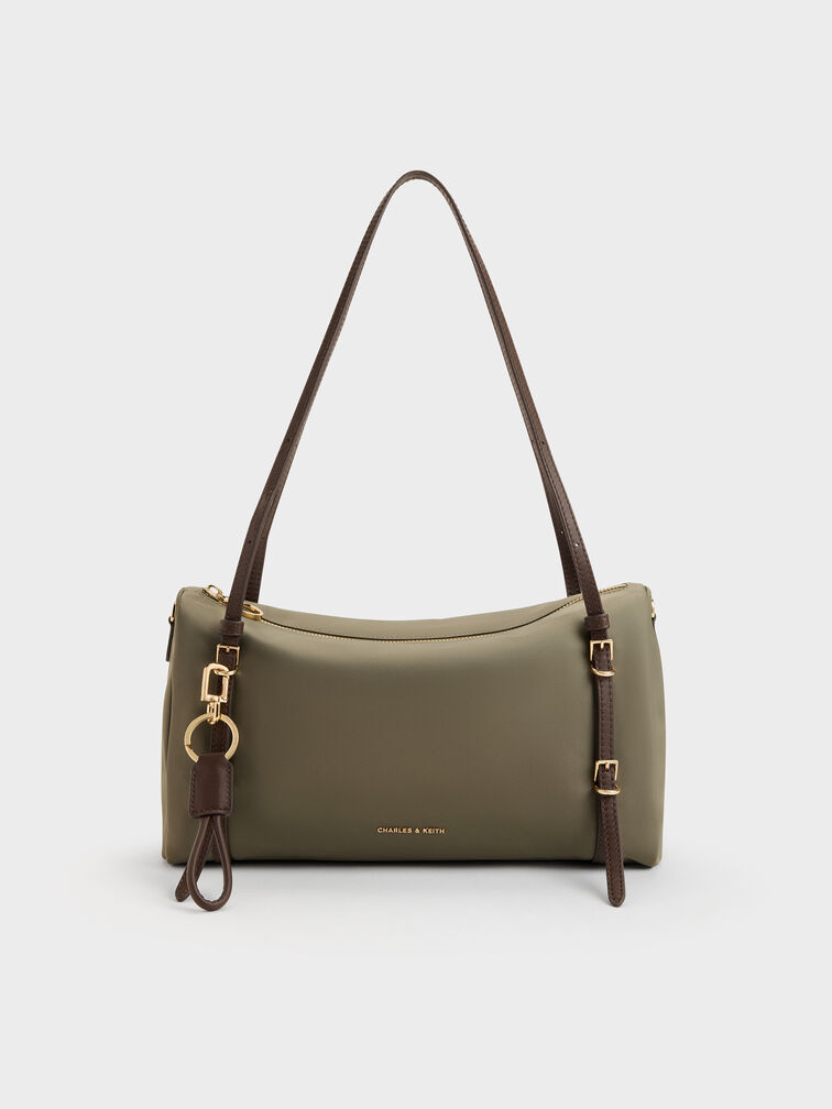 Levy Nylon Shoulder Bag, Deep Olive, hi-res