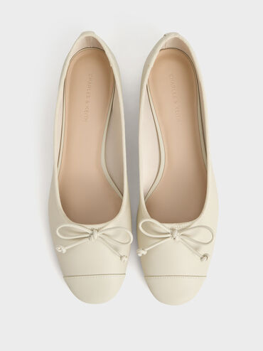 Glennis Bow Ballet Flats, Chalk, hi-res