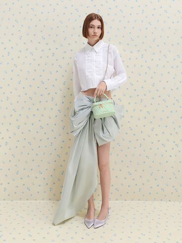 Arwen Quilted Top Handle Vanity Bag, Mint Green, hi-res