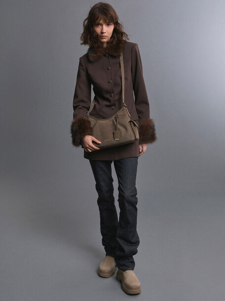 Khai Side-Pocket Shoulder Bag, Stone Grey, hi-res