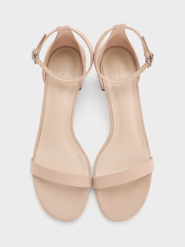 Faux Suede Block-Heel Ankle-Strap Sandals, Nude, hi-res