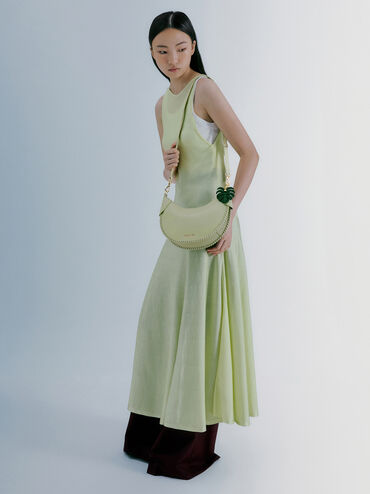 Blume Braided Curved Hobo Bag, Matcha Green, hi-res