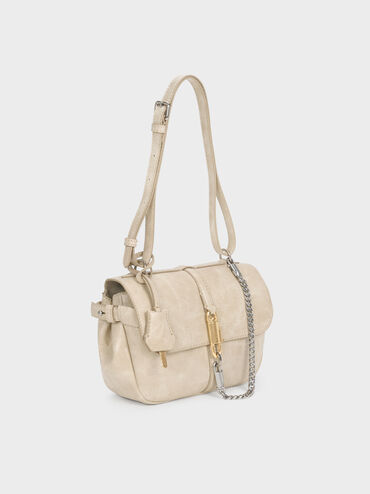 Delfina Chain Crossbody Bag, Sand, hi-res