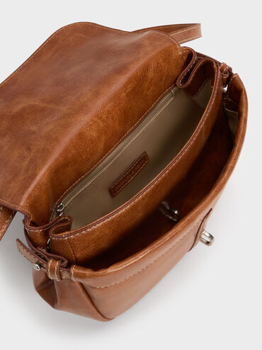 Delfina Chain Crossbody Bag, Distressed Tan, hi-res