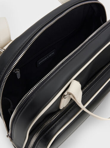 Nelly Two-Tone Front-Pocket Boxy Backpack, Multi, hi-res