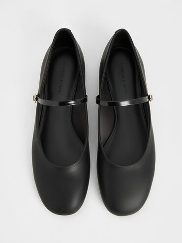 Gertrude Round-Toe Mary Janes, Black, hi-res