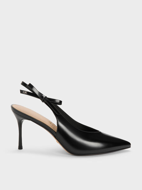 Anastasia Leather Slingback Pumps, Black Box, hi-res