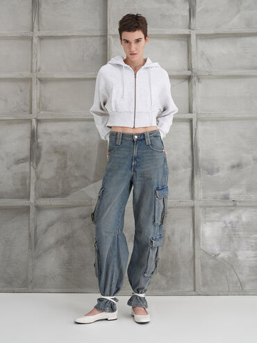 Ankle-Strap Ballet Flats, White, hi-res