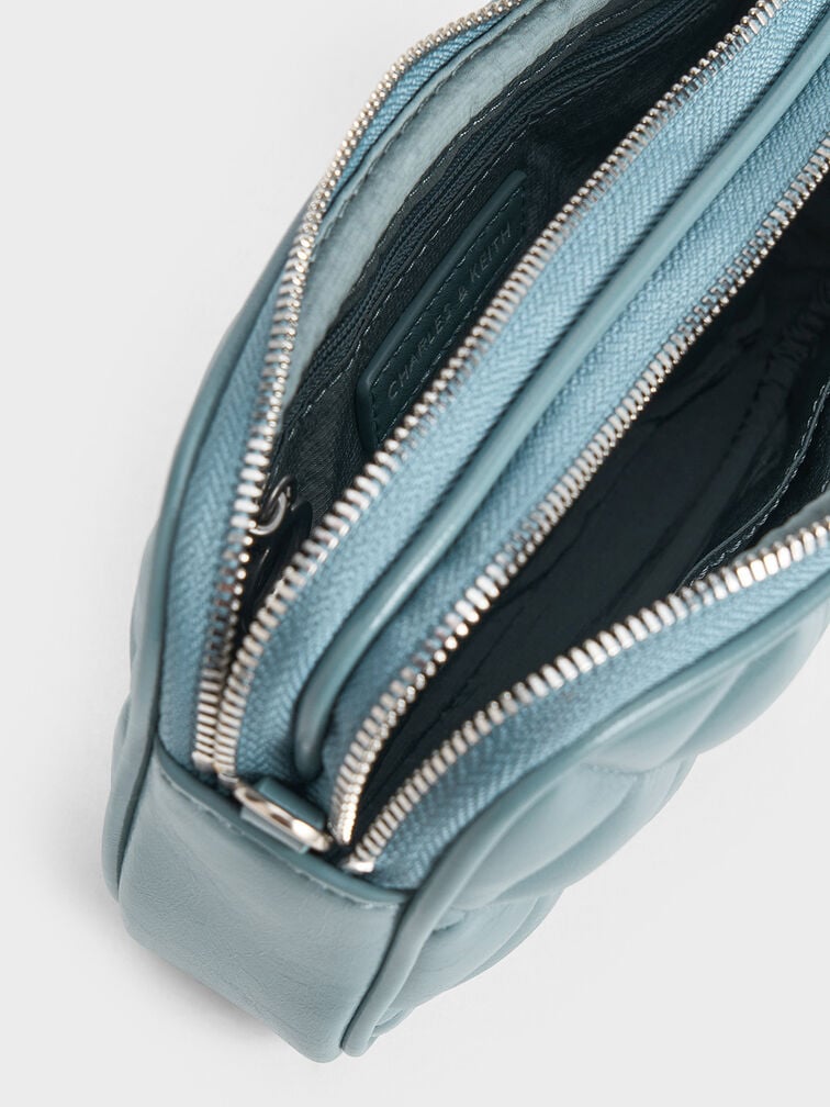 Mini Apfra Quilted Crossbody Bag, Slate Blue, hi-res