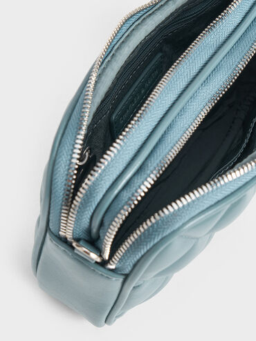 Mini Apfra Quilted Crossbody Bag, Slate Blue, hi-res