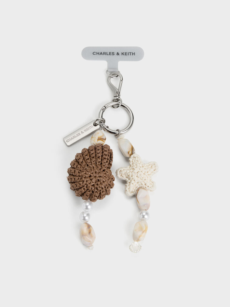 Crochet Seashell-Starfish Beaded Charm, Multi, hi-res