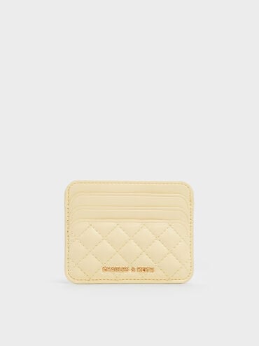 Cleo Quilted Card Holder, Butter Yellow, hi-res