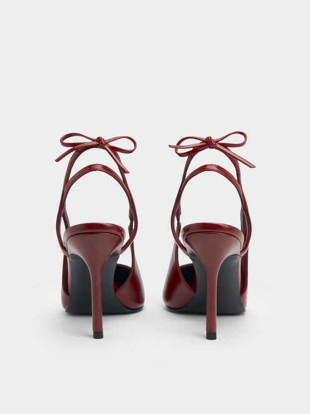 Back-Bow Slingback Pumps, Burgundy, hi-res