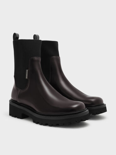Remy Ridged-Sole Chelsea Boots, Burgundy, hi-res