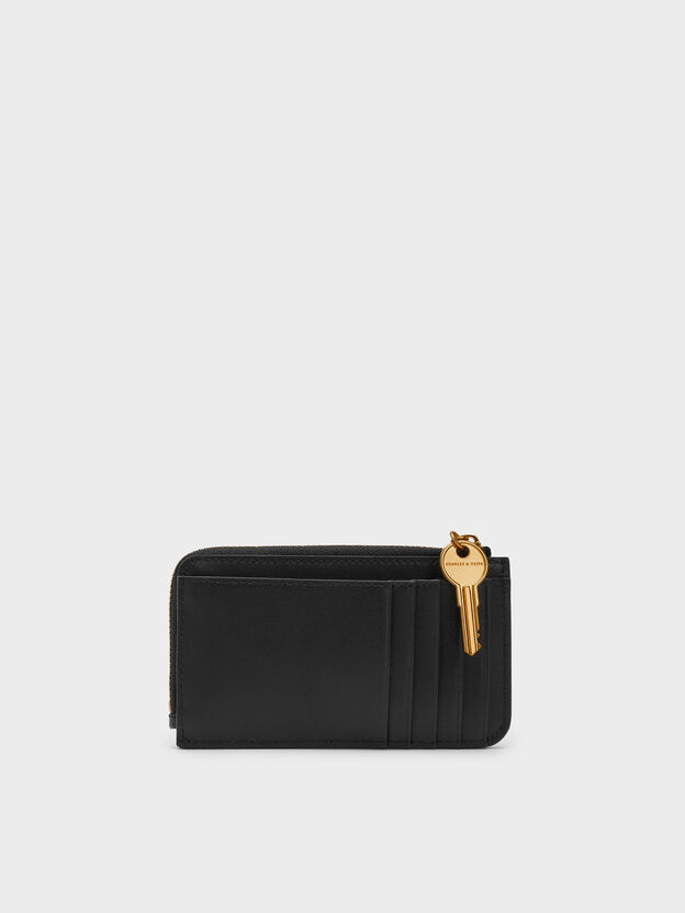 Lane Key Zip-Around Wallet, Black, hi-res