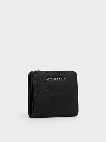Keely Top Zip Small Wallet, Black, hi-res