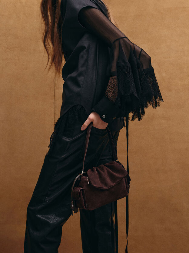 Khai Ruched Top Handle Bag, Espresso Brown, hi-res