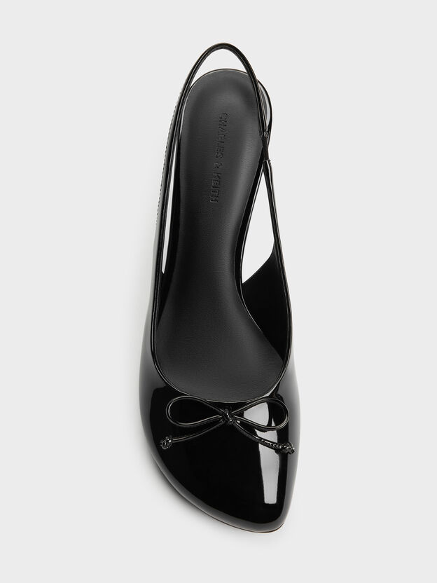 Imani Patent Asymmetric Slingback Pumps, Black Patent, hi-res