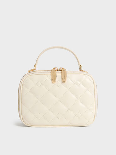 Duo Quilted Vanity Bag, Cream, hi-res