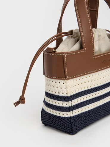 Girls' Ida Striped Knitted Mini Bag, Multi, hi-res